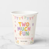 Two Much Fun 2de verjaardagsfeestje Papieren Bekers (Voorkant)