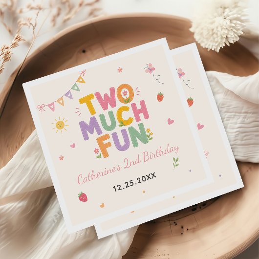 Two Much Fun 2de verjaardagsfeestje Servet