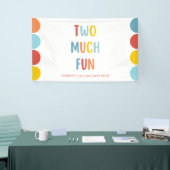Two Much Fun 2nd Birthday Party Banner (Beurs)