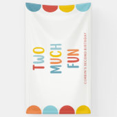 Two Much Fun 2nd Birthday Party Banner (Verticaal)