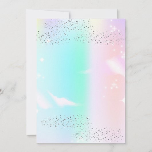 Two Nado Rainbow Glitter 2nd Birthday Party  Kaart (Achterkant)