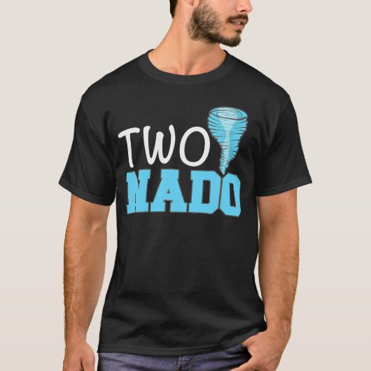 Two-Nado Schattige Tornado Theme 2e Verjaardagsjon T-shirt (Voorkant)