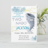 Two-Nado verjaardagsuitnodiging Kaart (Staand voorkant)