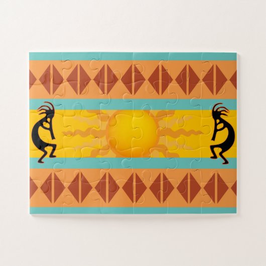Two Native American Southwest Kokopelli Puzzle Legpuzzel (Horizontaal)