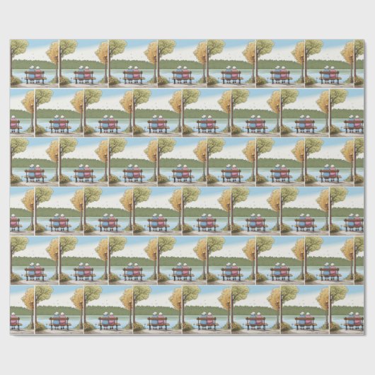 Two Old Ladies Sitting on a Bench Cadeaupapier (Vlak)