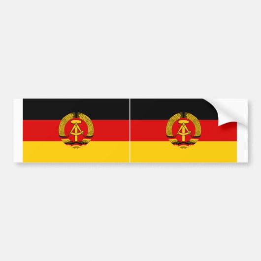 TWO Oost-Duitsland vlag Bumpersticker (Voorkant)