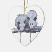 "Two Opossum" Heart Ornament (Links)