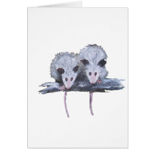 "Two Opossum" Verticaal Briefkaart