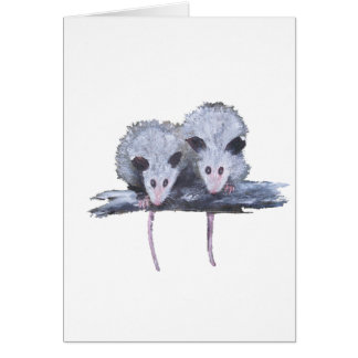"Two Opossum" Verticaal Briefkaart