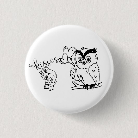 Two Owl  Ronde Button 3,2 Cm (Voorkant)