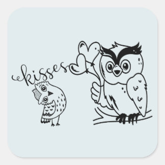 Two Owl  Vierkante Sticker