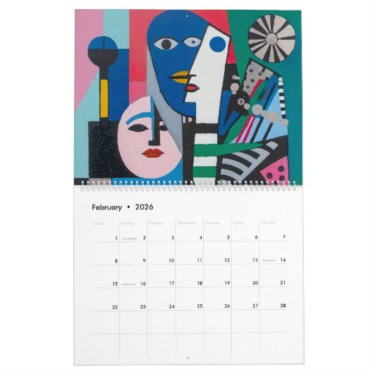 Two Page Art Calendar Kalender (Feb 2026)