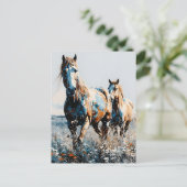 Two Paint Horses  Briefkaart (Staand voorkant)