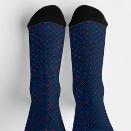 Two pairs of navy blue socks with red diamond  sokken