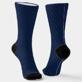 Two pairs of navy blue socks with red diamond sokken (Gebogen)