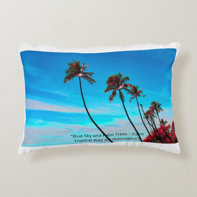 Two Palm Trees Wall Art | Tropical Minimalist Accent Kussen (Voorkant)