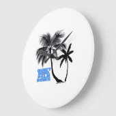 Two Palm Trees Wall Art | Tropical Minimalist Grote Klok (Hoek)