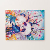Two Pandas Hugging in Bamboo Forest Legpuzzel (Horizontaal)