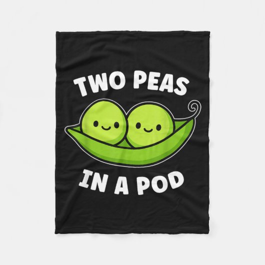 Two Peas In A D Cute Kawaii Funny  Fleece Deken (Voorkant)