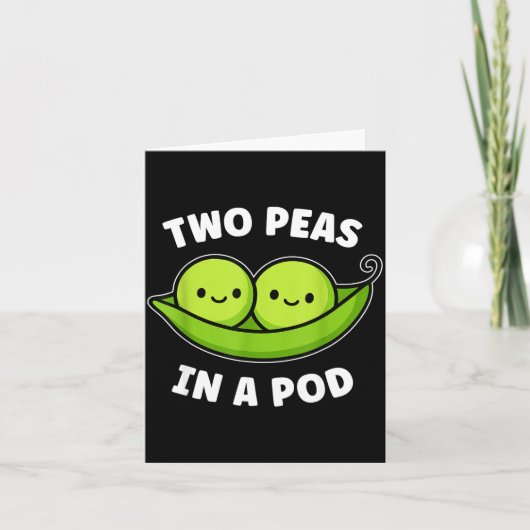 Two Peas In A D Cute Kawaii Funny  Kaart (Voorkant)
