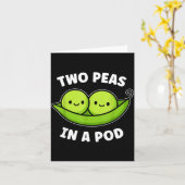 Two Peas In A D Cute Kawaii Funny  Kaart (Gele Bloem)