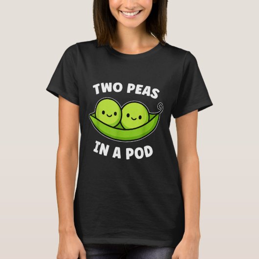 Two Peas In A D Cute Kawaii Funny T-shirt (Voorkant)
