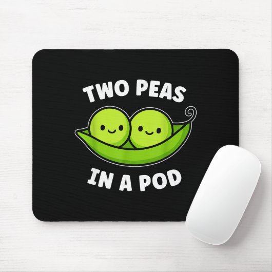 Two Peas In A Pod Cute Kawaii Funny  Muismat (Met muis)