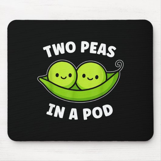 Two Peas In A Pod Cute Kawaii Funny  Muismat (Voorkant)