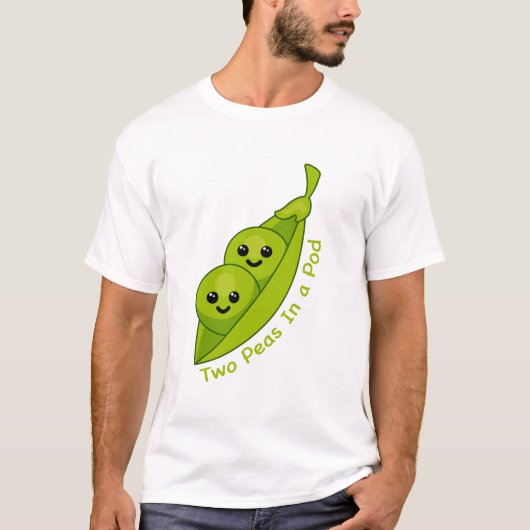 Two Peas In a Pod Leuk en Punny T-shirt (Voorkant)