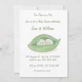 Two Peas In a Pod Twin Baby Shower Invitation Kaart (Voorkant)