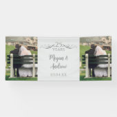 Two Photo Custom Script 25th Wedding Anniversary Spandoek (Horizontaal)