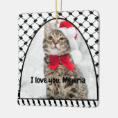 Two Photo Custom Text Keffiyeh Free Palestine Keramisch Ornament (Links)