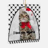 Two Photo Custom Text Keffiyeh Free Palestine Keramisch Ornament (Rechts)