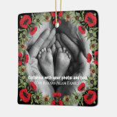 Two Photo Custom Text Red Poppies Free Palestine Keramisch Ornament (Links)