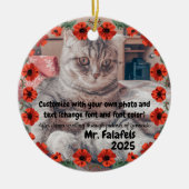 Two Photo Custom Text Red Poppies Free Palestine Keramisch Ornament (Voorkant)