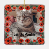 Two Photo Custom Text Red Poppies Free Palestine Keramisch Ornament (Achterkant)