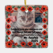 Two Photo Custom Text Red Poppies Free Palestine Keramisch Ornament (Voorkant)