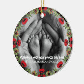 Two Photo Custom Text Red Poppies Free Palestine Keramisch Ornament (Links)