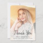 Two-Photo Grey Script Afstuderen Dank u Kaart (Voorkant)
