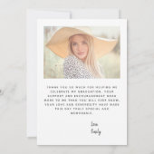 Two-Photo Grey Script Afstuderen Dank u Kaart (Achterkant)