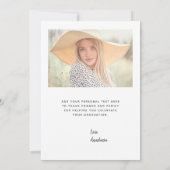 Two-Photo Grey Script Afstuderen Dank u Kaart (Achterkant)