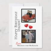 Two Photo Happy Birthday Dad Persoonlijke Kaart (Voorkant)