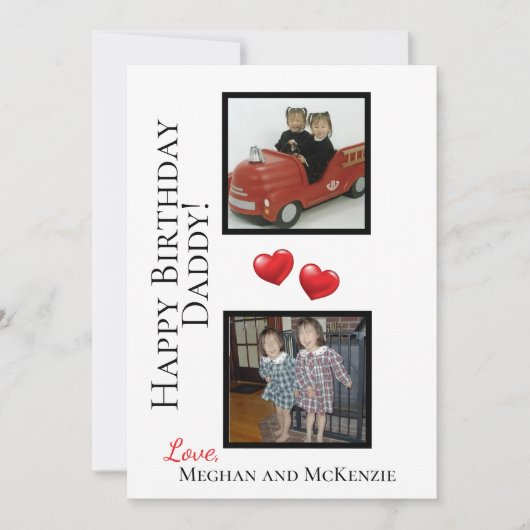 Two Photo Happy Birthday Dad Persoonlijke Kaart (Voorkant)