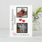 Two Photo Happy Birthday Dad Persoonlijke Kaart (Staand voorkant)