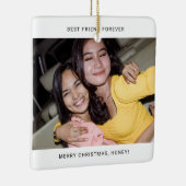 Two Photo Minimalist Best Friend Keramisch Ornament (Rechts)