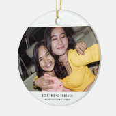 Two Photo Minimalist Best Friend Keramisch Ornament (Links)