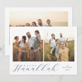 Two Photo Modern Hanukkah Feestdagenkaart (Voorkant / Achterkant)