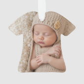 Two Photos Minimalist Baby First Christmas Ornament (achterkant)
