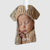 Two Photos Minimalist Baby First Christmas Ornament (voorkant)