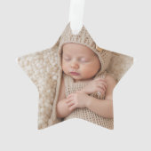 Two Photos Minimalist Baby First Christmas Ornament (achterkant)